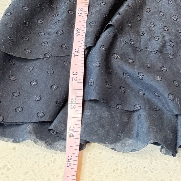 Ann Taylor Loft Swiss Dot Tier Sleeveless Ruffle Dress in Midnight Navy Size 8 - Picture 13 of 13